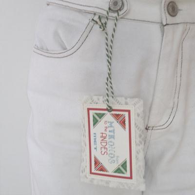 Personalized Cotton Canvas Fabric Printed Garment Hang Tags  Swing Tags with Safety Pin