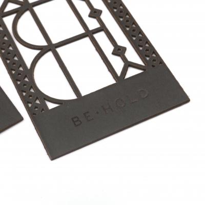 OEM customized design laser cutting Foil printing black paper cardboard Swing Hang Tags