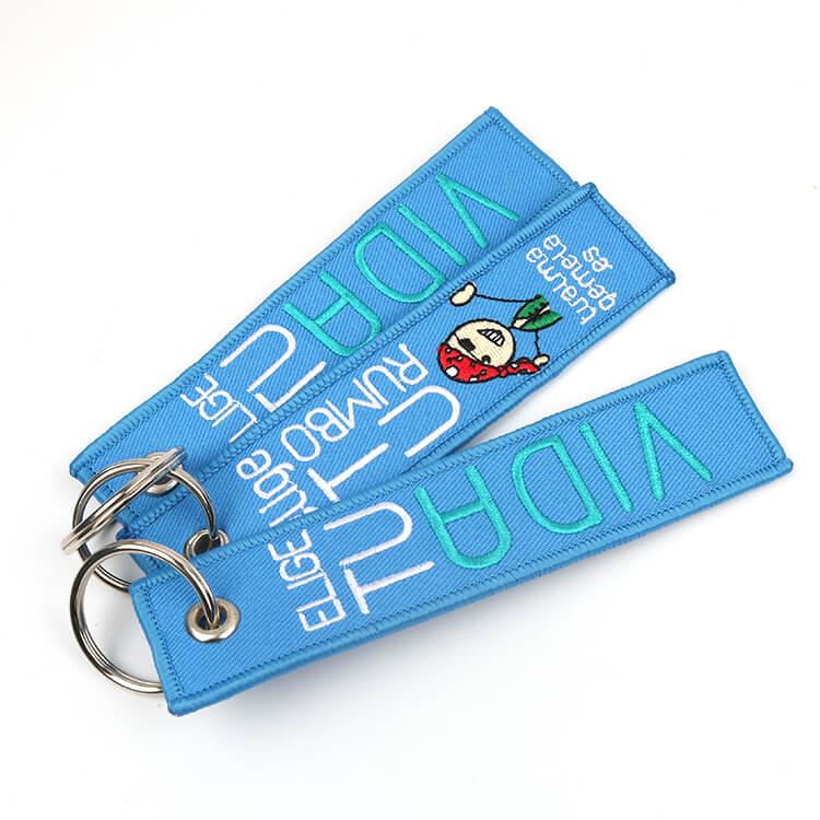 Promotion Embroidered lettering Keychains