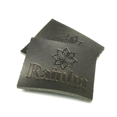 High Quality Embossed Logo Really Leather Patches for Jeans