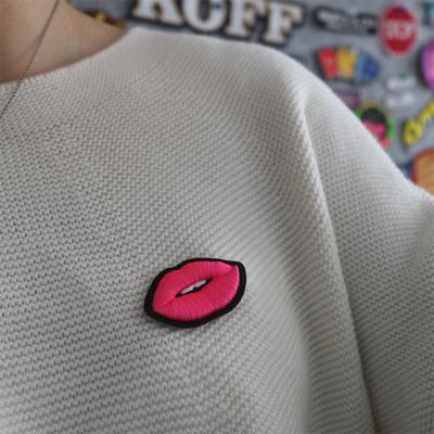 3D Lips Embroidery Sewing Patches