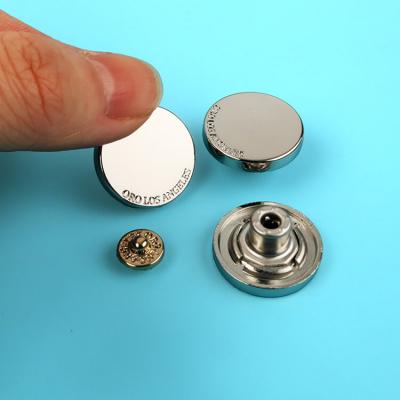 High Quality Common Design Custom Recyclable Round Shape Jeans Alloy Snap Buttons for Clothes