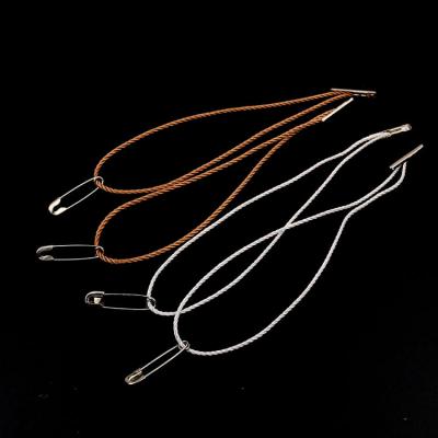 Label Manufacturer DIY Customized Cotton String Garment Small Metal Hang Tag Strings with Safety Pin