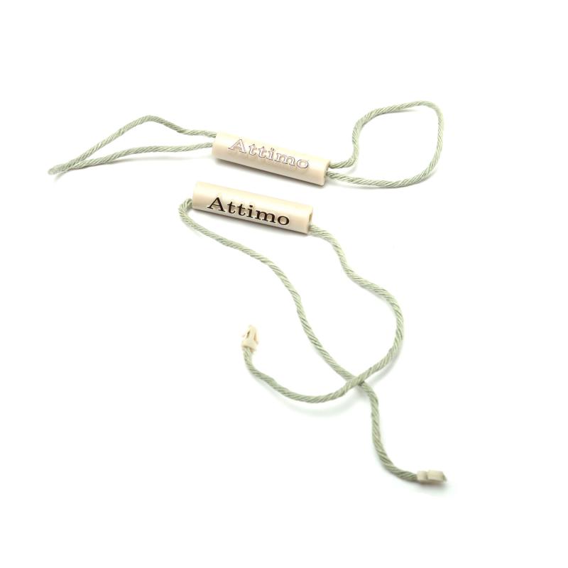 Cylinder-Shaped Embossed Branded Logos Hang Tags String Supplier