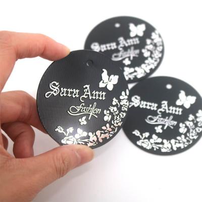 Textured Floral Cards Shiny Embossing Logo Plastic Nameplate Tags