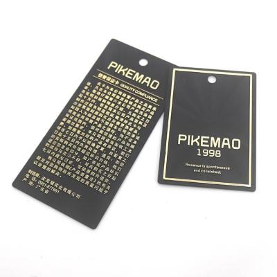 Customise Hollowed-out Golden Foil Logo Embossed Plastic Swing Tag