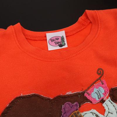 Printing Main Based Name Fabric Satin Label Tags for Kids Clothes
