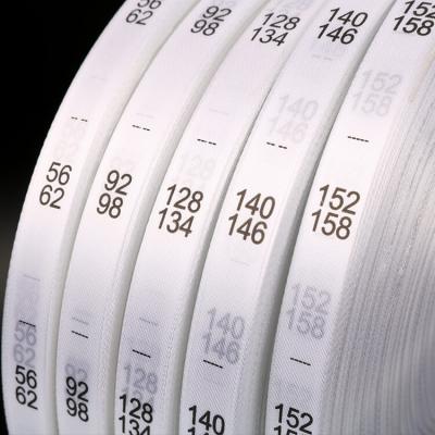 Factory Direct Price Textile Custom White Satin Ribbons Roll with Printed Number Logos Brands