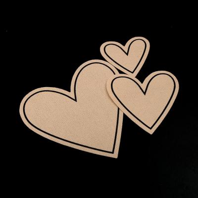 Low Price Custom Printed Logo Private Die Cut Heart Shape Organic Cotton Tag Labels for Girls Garments