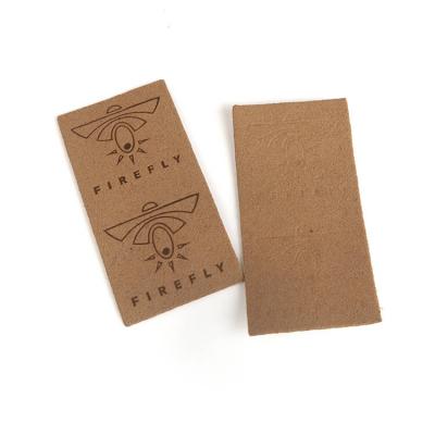 Private Design Custom Micro Fiber Hot Stamping Brand Logo Soft Vintage Real Suede Patch Labels for Beanies