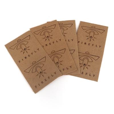 Private Design Hot Stamping Brand Soft Vintage Real Suede Patch Labels