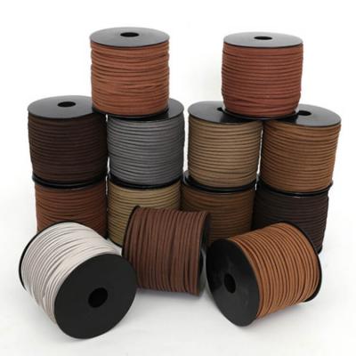 Wholesale Hot Micro Fiber Colorful Faux Leather Cords Flat Suede Ribbon Strings for DIY Jewelry Making