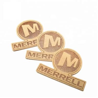 Sew on Custom Brand Name Washable Thin Suede Leather Embossed Tags Patches for Clothing and Seats