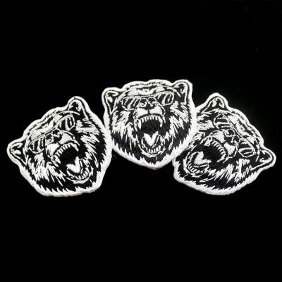 Bears Animal Logo 100% Embroidery Patches with Laser Cutting Shapes