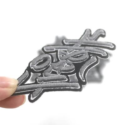 Manufacturer Custom Clothes Tajima Appliques Brand Logo Embossed 3D Letter Embroidered Patches