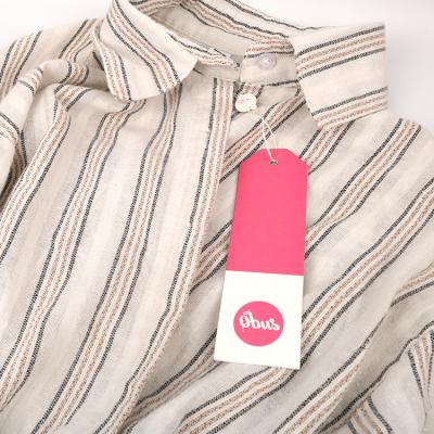 China Manufacturer Custom Brand UV Logo Foil Embossed Printed Design Clothing Hang Tags Luxury Paper Swing Tags Clothes Labels