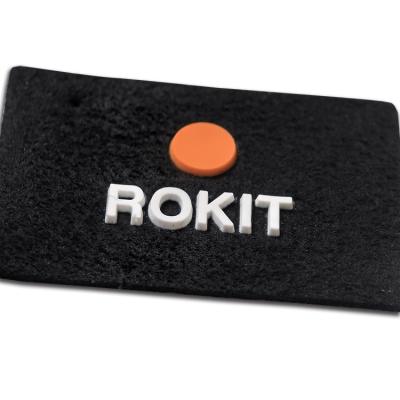 Factory Custom Rubber Silicone Brand Logo 3d Raised High Density Soft Silicone Felt Base Labels Iron on Patches for Clothing