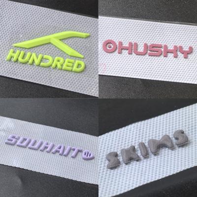 High Quality Custom Logo Patterns Letters Patches Iron on Heat Transfer Designs 3D Silicone Clothing Labels
