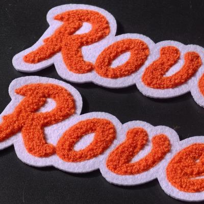 Custom Brand Chenille Embroidered Letter Patches High Quality Towel Embroidery Iron on Badges for Sweaters