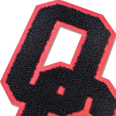 Winslabel Custom Cool Jeans Chenille Embroidery Logo Iron on Patches Cheap Embroidered Single Letters Heat Transfer Patches